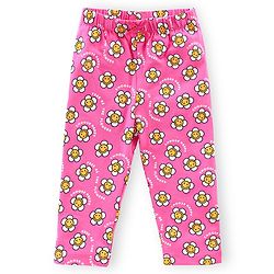 Babyhug Cotton Lycra Knit Full Length Stretchable Leggings Checks & Floral Print Pack of 3 - Pink & Purple