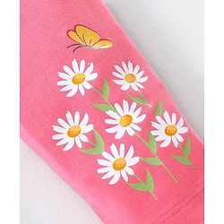Babyhug Cotton Lycra Full Length Stretchable Leggings Floral & Dot Print Pack of 3- Yellow Pink & Blue