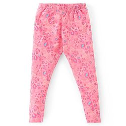 Babyhug Cotton Lycra Full Length Leggings Stripes & Dot Print Pack of 3- Pink & Blue