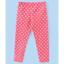Babyhug Cotton Lycra Full Length Polka Dots & Floral Printed Leggings Pack of 3 - Multicolour