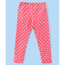 Babyhug Cotton Lycra Full Length Polka Dots & Floral Printed Leggings Pack of 3 - Multicolour