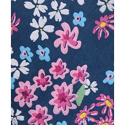 Babyhug Cotton Lycra Full Length Leggings Stripes & Floral Print Pack of 3- Pink Yellow & Blue