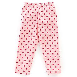 Babyhug Cotton Lycra Knit Full Length Stretchable Leggings Polka Dot & Floral Print Pack of 3 - Peach Pink & Green
