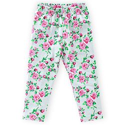 Babyhug Cotton Lycra Knit Full Length Stretchable Leggings Polka Dot & Floral Print Pack of 3 - Peach Pink & Green