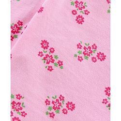 Babyhug Cotton Lycra Knit Full Length Stretchable Leggings Polka Dot & Floral Print Pack of 3 - Peach Pink & Green