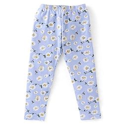 Babyhug Cotton Lycra Full Length Leggings Floral Print Pack of 3 - Pink Yellow & Blue