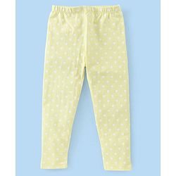 Babyhug Cotton Lycra Full Length Leggings Floral Print Pack of 3 - Pink Yellow & Blue