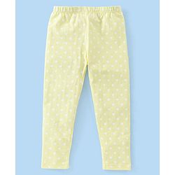Babyhug Cotton Lycra Full Length Leggings Floral Print Pack of 3 - Pink Yellow & Blue