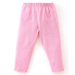 Babyhug Cotton Lycra Knit Full Length Leggings with Stretch & Heart Print Pack of 3 - Pink & Green