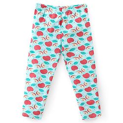 Babyhug Cotton Lycra Full Length Solid & Floral Printed Leggings Pack of 3 - Multicolour