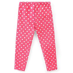 Babyhug Cotton Lycra Full Length Polka Dots & Solid Leggings Pack of 3 - Multicolour