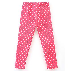 Babyhug Cotton Lycra Full Length Polka Dots & Solid Leggings Pack of 3 - Multicolour