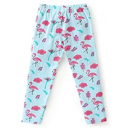 Babyhug Cotton Lycra Full Length Leggings Hearts Printed Pack of 3 - Pink Blue & Lilac