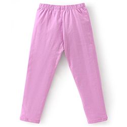 Babyhug Cotton Lycra Full Length Leggings Hearts Printed Pack of 3 - Pink Blue & Lilac