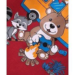 Babyhug Cotton Knit Full Sleeves Animals Printed T-Shirt - Red