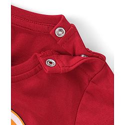 Babyhug Cotton Knit Full Sleeves Animals Printed T-Shirt - Red