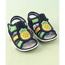 Cute Walk by Babyhug Musical Sandals With Velcro Closure Pineapple Patch- Blue