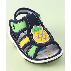 Cute Walk by Babyhug Musical Sandals With Velcro Closure Pineapple Patch- Blue