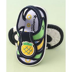 Cute Walk by Babyhug Musical Sandals With Velcro Closure Pineapple Patch- Blue