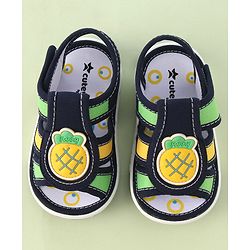 Cute Walk by Babyhug Musical Sandals With Velcro Closure Pineapple Patch- Blue