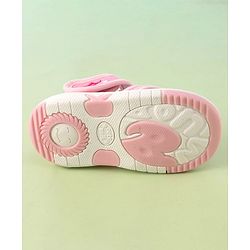 Cute Walk by Babyhug Musical Sandals With Velcro Closure & Floral Embroidery Butterfly Applique- Pink
