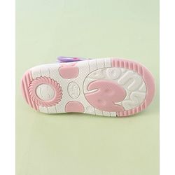 Cute Walk by Babyhug Velcro Closure Musical Sandals with Strawberry Applique - Purple