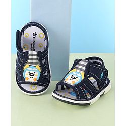 Cute Walk by Babyhug Musical Velcro Closure Sandals Puppy Applique - Blue