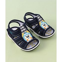 Cute Walk by Babyhug Musical Velcro Closure Sandals Puppy Applique - Blue