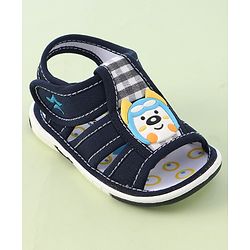 Cute Walk by Babyhug Musical Velcro Closure Sandals Puppy Applique - Blue