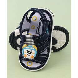 Cute Walk by Babyhug Musical Velcro Closure Sandals Puppy Applique - Blue