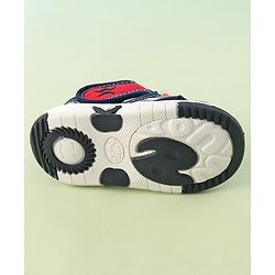 Cute Walk by Babyhug Velcro Closure Musical Sandals with Panda Applique - Navy Blue
