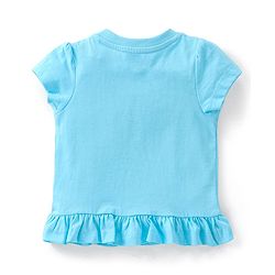 Babyhug Cotton Knit Half Sleeves Swan Printed Night Suit - Blue & Pink