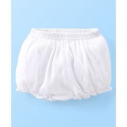 Babyhug 100% Cotton Knit Premium Pointelle Fabric Bloomers Pack Of 3 - White