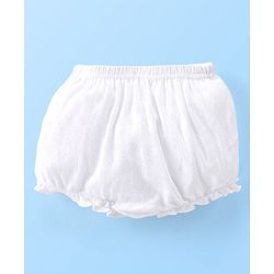 Babyhug 100% Cotton Knit Premium Pointelle Fabric Bloomers Pack Of 3 - White