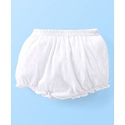 Babyhug 100% Cotton Knit Premium Pointelle Fabric Bloomers Pack Of 3 - White