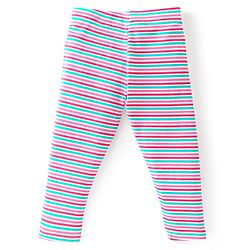 Babyhug Cotton Lycra Knit Full Length Leggings Floral Printed Pack of 3 - Blue