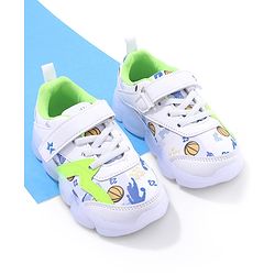 Cute Walk by Babyhug Velcro Closure Sneakers - White & Green