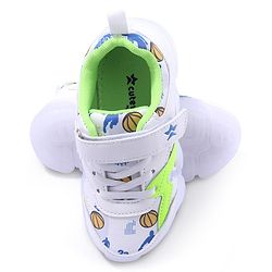 Cute Walk by Babyhug Velcro Closure Sneakers - White & Green