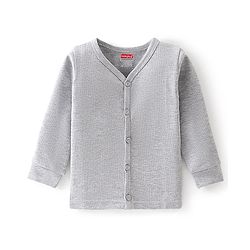 Babyhug Full Sleeves Solid Color Thermal Inner Wear Pack of 2 - Grey