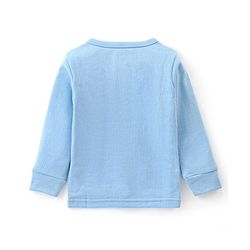 Babyhug Cotton Full Sleeves Thermal Wear Solid Pack Of 2 - Blue