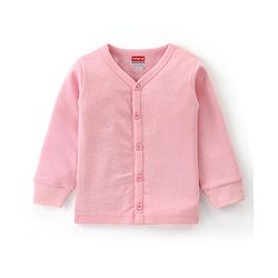 Babyhug Cotton Full Sleeves Thermal Wear Solid Pack Of 2 - Pink & Red