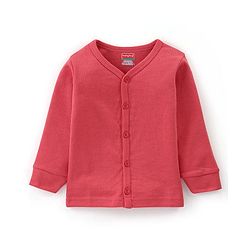 Babyhug Cotton Full Sleeves Thermal Wear Solid Pack Of 2 - Pink & Red