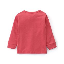 Babyhug Cotton Full Sleeves Thermal Wear Solid Pack Of 2 - Pink & Red