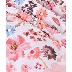 Babyhug Woven Full Sleeves Winter Wear Hooded Romper Floral Print - Multicolour