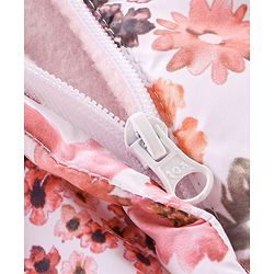 Babyhug Woven Full Sleeves Winter Wear Hooded Romper Floral Print - Multicolour