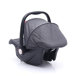 Babyhug Amber Ace Car Seat Cum Carry Cot With Mosquito Net with 1 Year Warranty - Grey| Rocker & Feeding Chair| Adjustable Handle Position| Safety Harness| Removable Canopy & Mosquito Net| Soft Padded Cushion| Removable & Washable Seat Cover