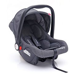 Babyhug Amber Ace Car Seat Cum Carry Cot With Mosquito Net with 1 Year Warranty - Grey| Rocker & Feeding Chair| Adjustable Handle Position| Safety Harness| Removable Canopy & Mosquito Net| Soft Padded Cushion| Removable & Washable Seat Cover