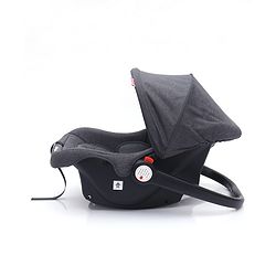 Babyhug Amber Ace Car Seat Cum Carry Cot With Mosquito Net with 1 Year Warranty - Grey| Rocker & Feeding Chair| Adjustable Handle Position| Safety Harness| Removable Canopy & Mosquito Net| Soft Padded Cushion| Removable & Washable Seat Cover