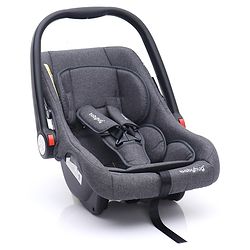 Babyhug Amber Ace Car Seat Cum Carry Cot With Mosquito Net with 1 Year Warranty - Grey| Rocker & Feeding Chair| Adjustable Handle Position| Safety Harness| Removable Canopy & Mosquito Net| Soft Padded Cushion| Removable & Washable Seat Cover