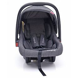 Babyhug Amber Ace Car Seat Cum Carry Cot With Mosquito Net with 1 Year Warranty - Grey| Rocker & Feeding Chair| Adjustable Handle Position| Safety Harness| Removable Canopy & Mosquito Net| Soft Padded Cushion| Removable & Washable Seat Cover